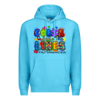 Ocean Blue color outside the lines autism awareness Premium Hoodie - Zillion Design Studio