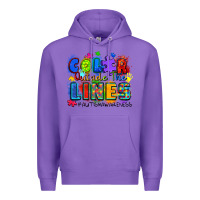 Purple color outside the lines autism awareness Premium Hoodie - Zillion Design Studio