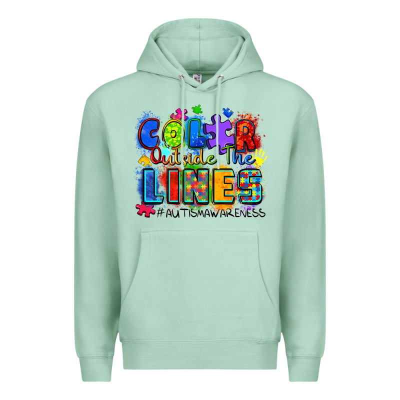 Color Outside The Lines Autism Awareness Premium Hoodie by Zillion Design Studio | Teevron