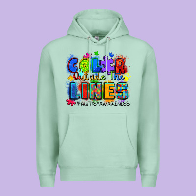 Color Outside The Lines Autism Awareness Premium Hoodie Designed By Zillion Design Studio