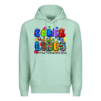 Seafoam color outside the lines autism awareness Premium Hoodie - Zillion Design Studio