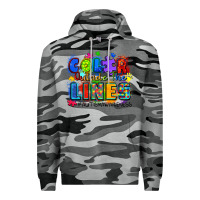 Slate Camo color outside the lines autism awareness Premium Hoodie - Zillion Design Studio