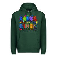Sports Green color outside the lines autism awareness Premium Hoodie - Zillion Design Studio