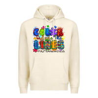 Tofu color outside the lines autism awareness Premium Hoodie - Zillion Design Studio