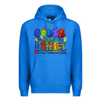 True Royal color outside the lines autism awareness Premium Hoodie - Zillion Design Studio