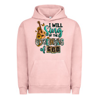 Pigment Salmon i will sing of the goodness of god Urban Hoodie - RanaPortraitStore