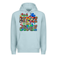 Blue Mist think before you judge autism Premium Hoodie - Zillion Design Studio