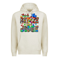 Oatmeal Heather think before you judge autism Premium Hoodie - Zillion Design Studio