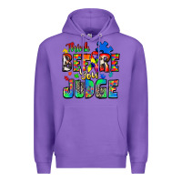 Purple think before you judge autism Premium Hoodie - Zillion Design Studio