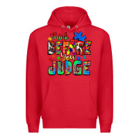 Red think before you judge autism Premium Hoodie - Zillion Design Studio