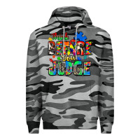 Slate Camo think before you judge autism Premium Hoodie - Zillion Design Studio