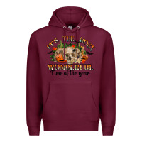 Burgundy it's the most wonderful time of the year Premium Hoodie - RanaPortraitStore