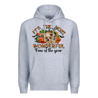 Heather Grey it's the most wonderful time of the year Premium Hoodie - RanaPortraitStore