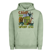 Pigment Oil Green camp more worry less Urban Hoodie - texasbilliewilder