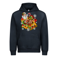 Navy christmas cassette tapes Urban Hoodie - Zillion Design Studio