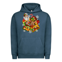 Pigment Midnight Navy christmas cassette tapes Urban Hoodie - Zillion Design Studio