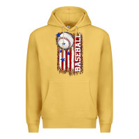 Antique Gold baseball american flag Premium Hoodie - texasbilliewilder