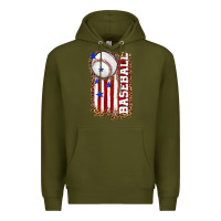 Army Green baseball american flag Premium Hoodie - texasbilliewilder