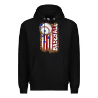 Black baseball american flag Premium Hoodie - texasbilliewilder