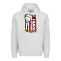 Dove Grey baseball american flag Premium Hoodie - texasbilliewilder
