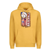 Mustard baseball american flag Premium Hoodie - texasbilliewilder
