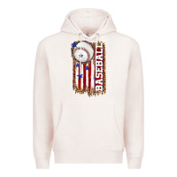 Pale Pink baseball american flag Premium Hoodie - texasbilliewilder