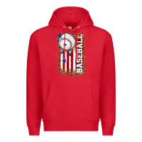 Red baseball american flag Premium Hoodie - texasbilliewilder