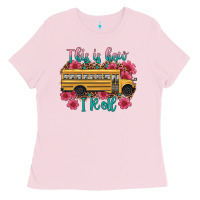 Bubblegum Pink this is how i roll school bus Ladies Tee - Artiststas