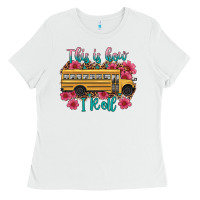 White this is how i roll school bus Ladies Tee - Artiststas