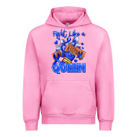 Fuchsia Pink fight like a queen navy blue colon cancer afro gir Urban Hoodie - RanaPortraitStore