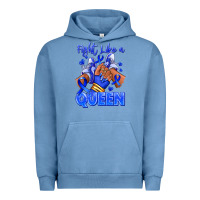 Pigment Pebble Blue fight like a queen navy blue colon cancer afro gir Urban Hoodie - RanaPortraitStore
