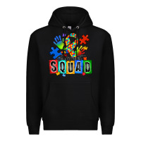 Black support squad autism Premium Hoodie - Zillion Design Studio