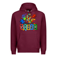 Burgundy support squad autism Premium Hoodie - Zillion Design Studio