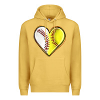 Antique Gold baseball and softball heart Premium Hoodie - texasbilliewilder