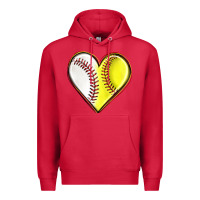 Cardinal baseball and softball heart Premium Hoodie - texasbilliewilder
