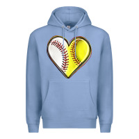 Colony Blue baseball and softball heart Premium Hoodie - texasbilliewilder