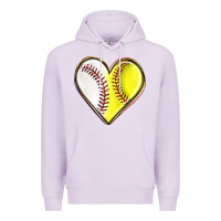 Lilac baseball and softball heart Premium Hoodie - texasbilliewilder
