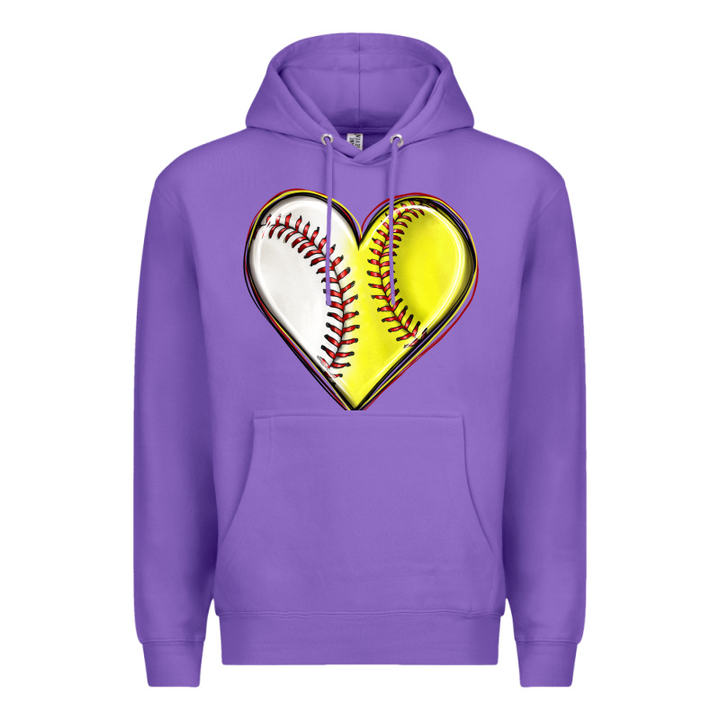 Baseball And Softball Heart Premium Hoodie by texasbilliewilder | Teevron
