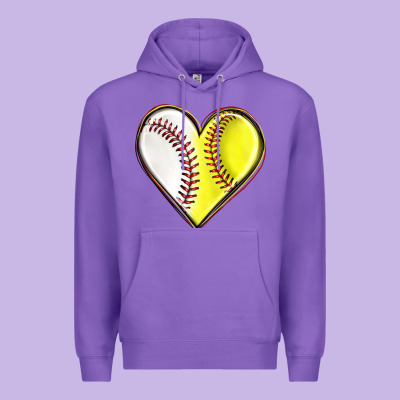 Baseball And Softball Heart Premium Hoodie Designed By Texasbilliewilder