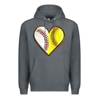 Rock baseball and softball heart Premium Hoodie - texasbilliewilder