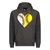 Smoke baseball and softball heart Premium Hoodie - texasbilliewilder