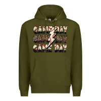 Game Day Game Day Baseball Lightning Bolt Premium Hoodie | Teevron