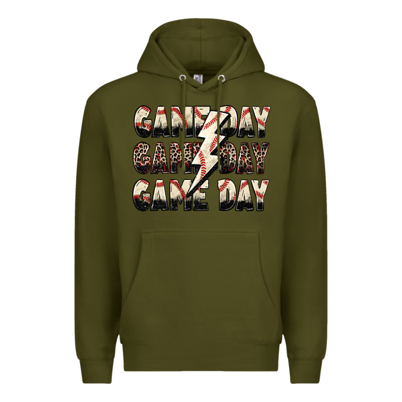 Game Day Game Day Baseball Lightning Bolt Premium Hoodie by Zillion Design Studio | Teevron