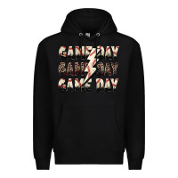 Black game day game day baseball lightning bolt Premium Hoodie - Zillion Design Studio