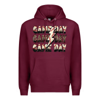 Burgundy game day game day baseball lightning bolt Premium Hoodie - Zillion Design Studio