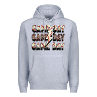 Heather Grey game day game day baseball lightning bolt Premium Hoodie - Zillion Design Studio