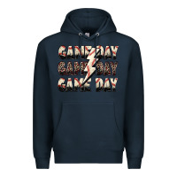 Navy game day game day baseball lightning bolt Premium Hoodie - Zillion Design Studio