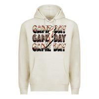 Oatmeal Heather game day game day baseball lightning bolt Premium Hoodie - Zillion Design Studio