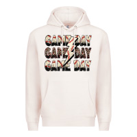 Pale Pink game day game day baseball lightning bolt Premium Hoodie - Zillion Design Studio