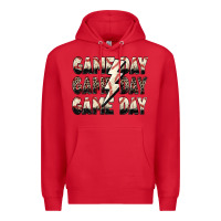 Red game day game day baseball lightning bolt Premium Hoodie - Zillion Design Studio